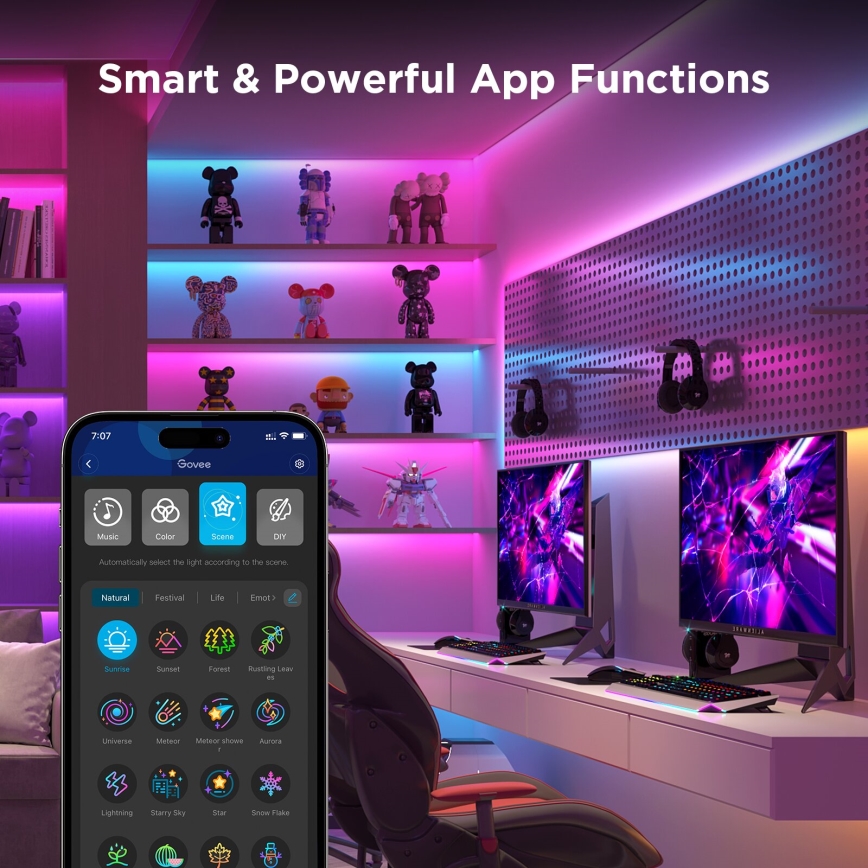 Govee - Wi-Fi RGBICW Smart PRO LED juosta 10m MATTER - itin patvarus
