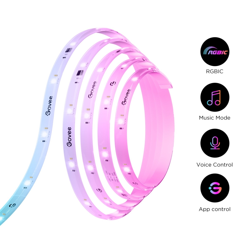 Govee - Wi-Fi RGBICW Smart PRO LED juosta 10m MATTER - itin patvarus