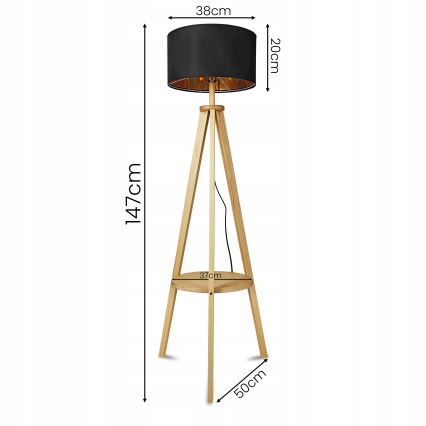 Grindinė lempa 1xE27/40W/230V juoda