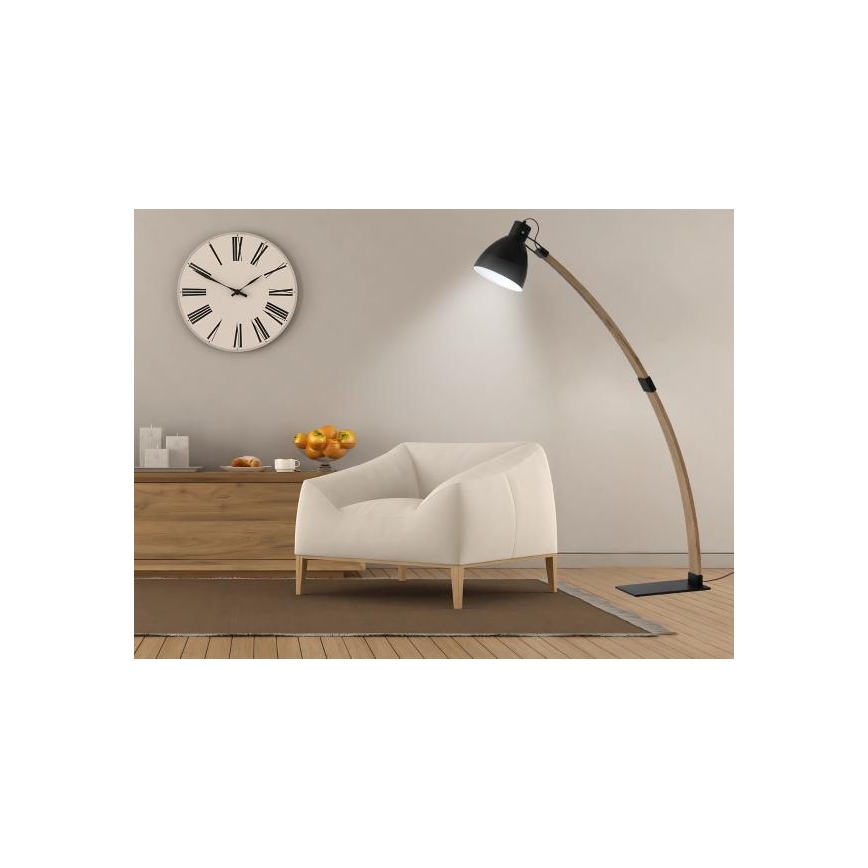Grindinė lempa 1xE27/60W/230V uosis/juoda