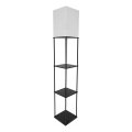 Grindinė lempa su lentynėlėmis 1xE27/40W/230V 160 cm juoda/balta