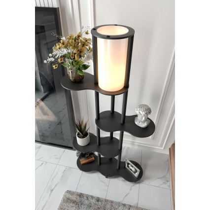 Grindinė lempa su lentynėlėmis NOTO 1xE27/40W/230V juoda