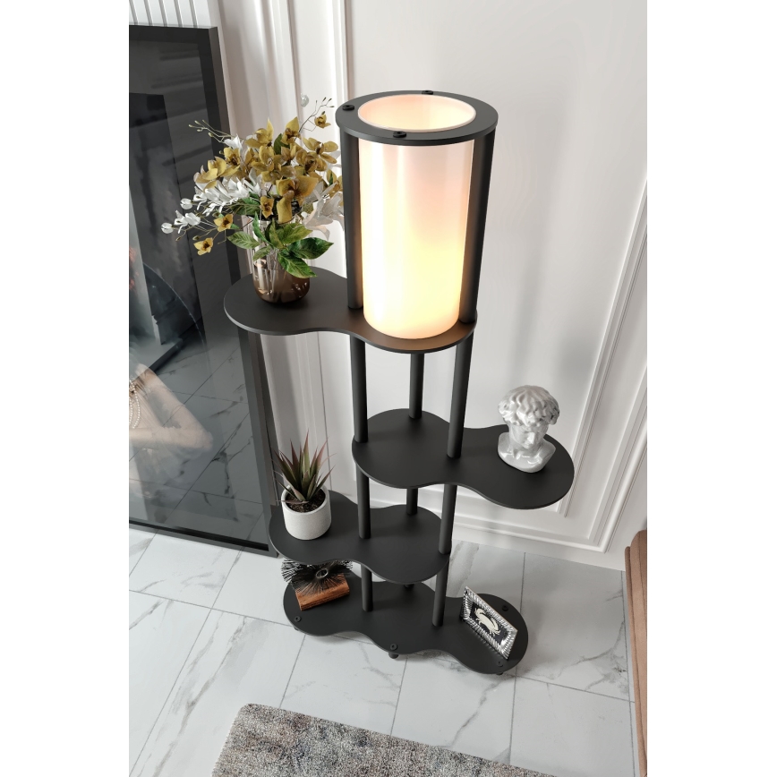 Grindinė lempa su lentynėlėmis NOTO 1xE27/40W/230V juoda