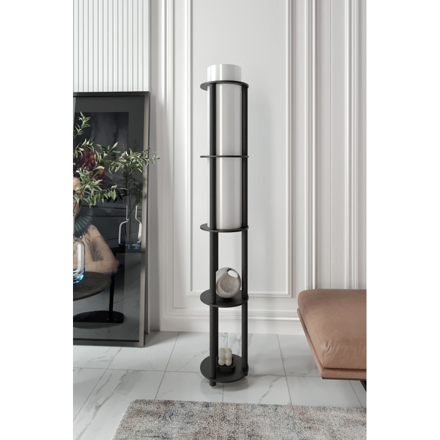 Grindinė lempa su lentynėlėmis NOTO 1xE27/40W/230V juodos spalvos