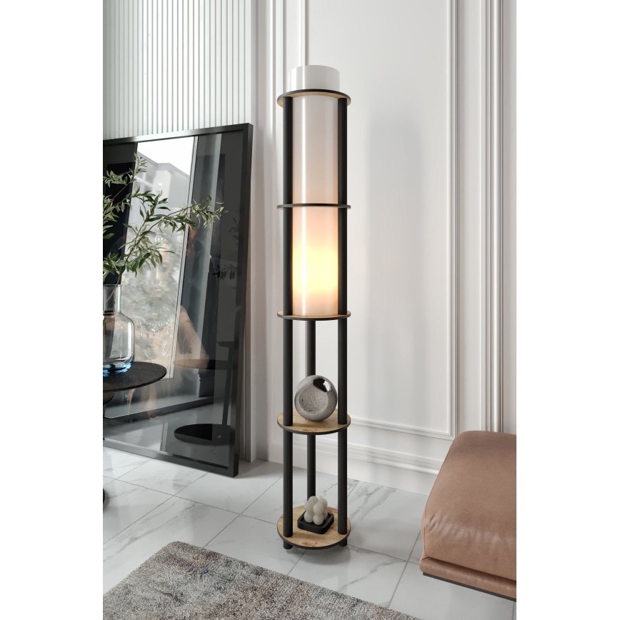 Grindinė lempa su lentynėlėmis NOTO 1xE27/40W/230V smėlio/juoda