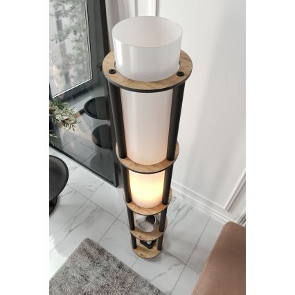 Grindinė lempa su lentynėlėmis NOTO 1xE27/40W/230V smėlio/juoda
