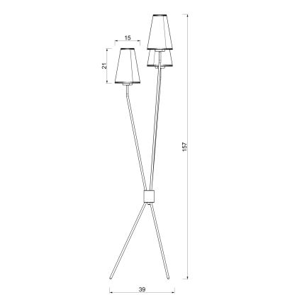 Grindinė lempa TREFOT 3xE14/15W/230V smėlinė