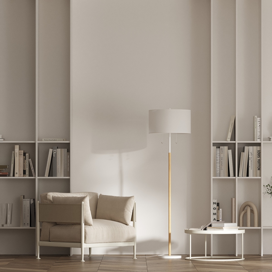 Grindinis šviestuvas FOGO 2xE27/15W/230V baltas/smėlinis