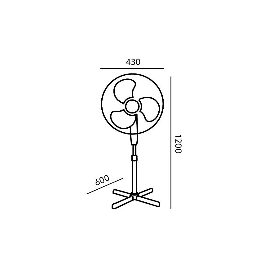 Grindinis ventiliatorius VIENTO 45W/230V juodas