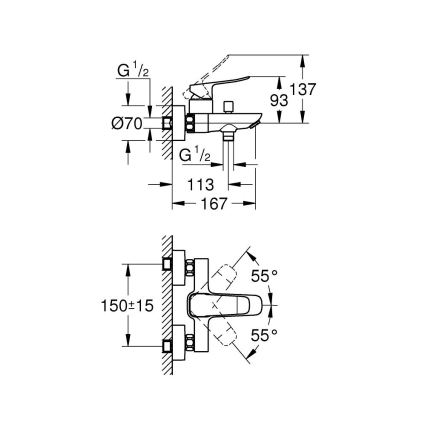 GROHE 1018722430 - Vonios maišytuvas DICE juodas
