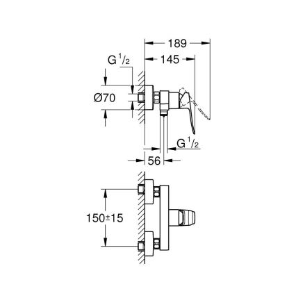 GROHE 1018740000 - DICE dušo maišytuvas, blizgus chromas