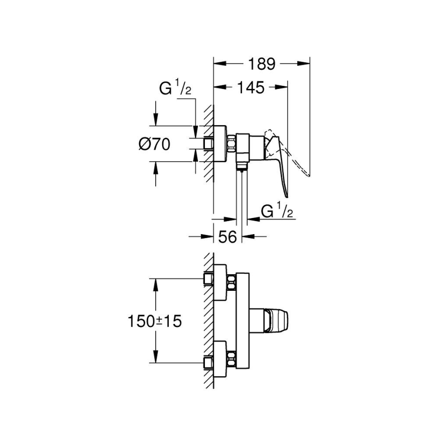GROHE 1018740000 - DICE dušo maišytuvas, blizgus chromas