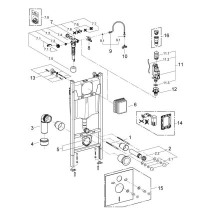 GROHE 103843SH00 - 5 viename rinkinys SOLIDO COMPACT 1,13 m keramika/balta