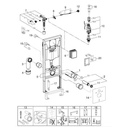 GROHE 103847SH00 – SOLIDO komplektas 5 viename, 1,13 m, DuroWhite