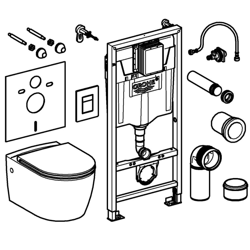 GROHE 103847SH00 – SOLIDO komplektas 5 viename, 1,13 m, DuroWhite