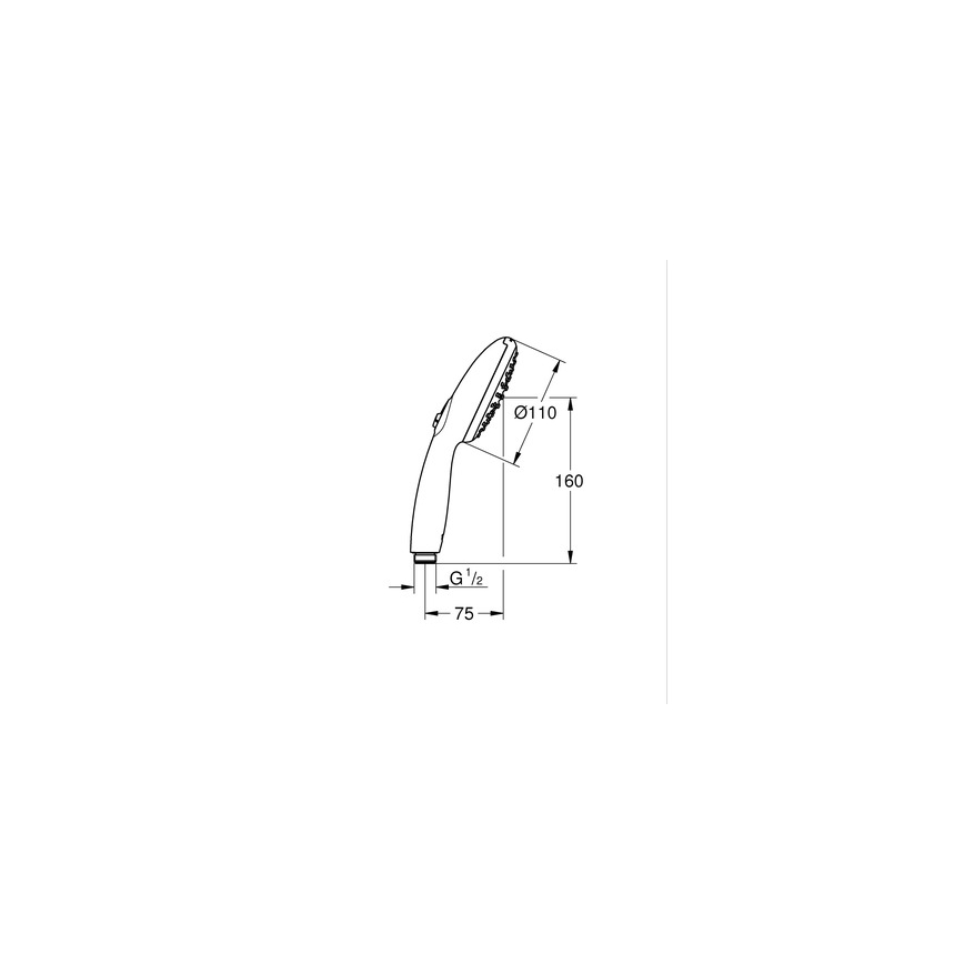 GROHE 1053152431 - Rankinė dušo galvutė VITALIO START 110, 600 mm, juoda