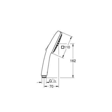 GROHE 1053162431 - Rankinė dušo galvutė VITALIO COMFORT 110 600 mm juoda