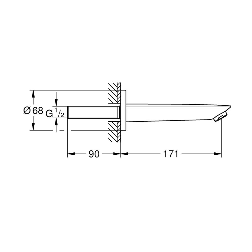 GROHE 13255001 - Vonios nutekamasis vožtuvas BAUCOSMOPOLITAN 171 mm blizgus chromas
