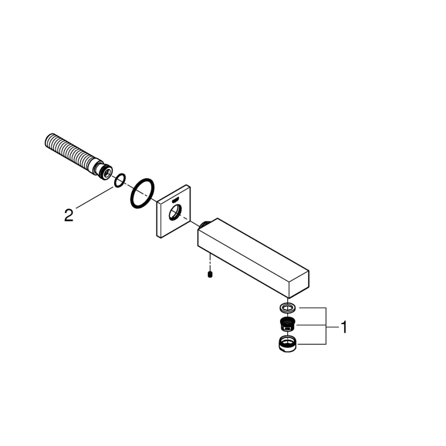 GROHE 13303000 - Vonios nuotėka EUROCUBE 170 mm blizgus chromas