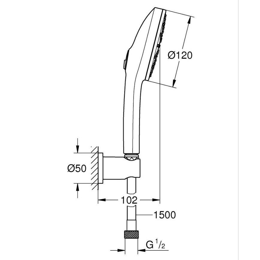GROHE 134865AL00 - VITALIO JOY+ 120 mm dušo rinkinys, grafito spalva