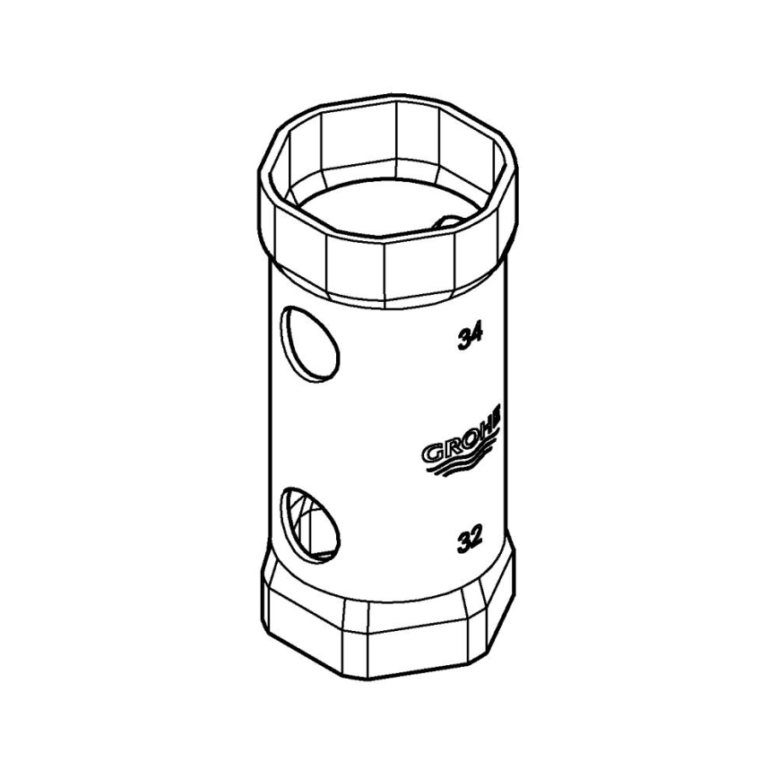 GROHE 19332000 - 34 mm veržliaraktis, blizgus chromas
