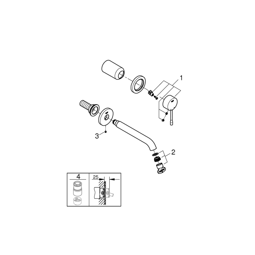 GROHE 19408AL1 - Praustuvo maišytuvas ESSENCE 183 mm grafitas
