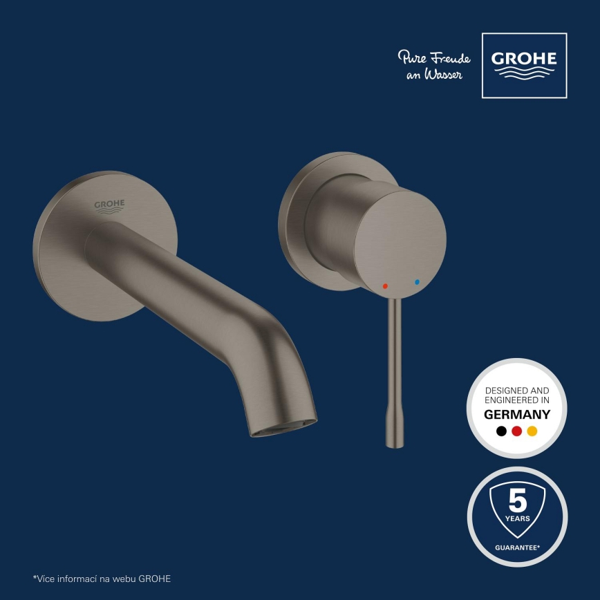 GROHE 19408AL1 - Praustuvo maišytuvas ESSENCE 183 mm grafitas