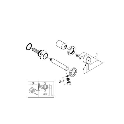 GROHE 19575001 - Praustuvo maišytuvas CONCETTO 147 mm, dvi montavimo angos, blizgus chromas