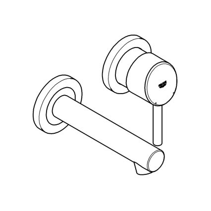 GROHE 19575001 - Praustuvo maišytuvas CONCETTO 147 mm, dvi montavimo angos, blizgus chromas