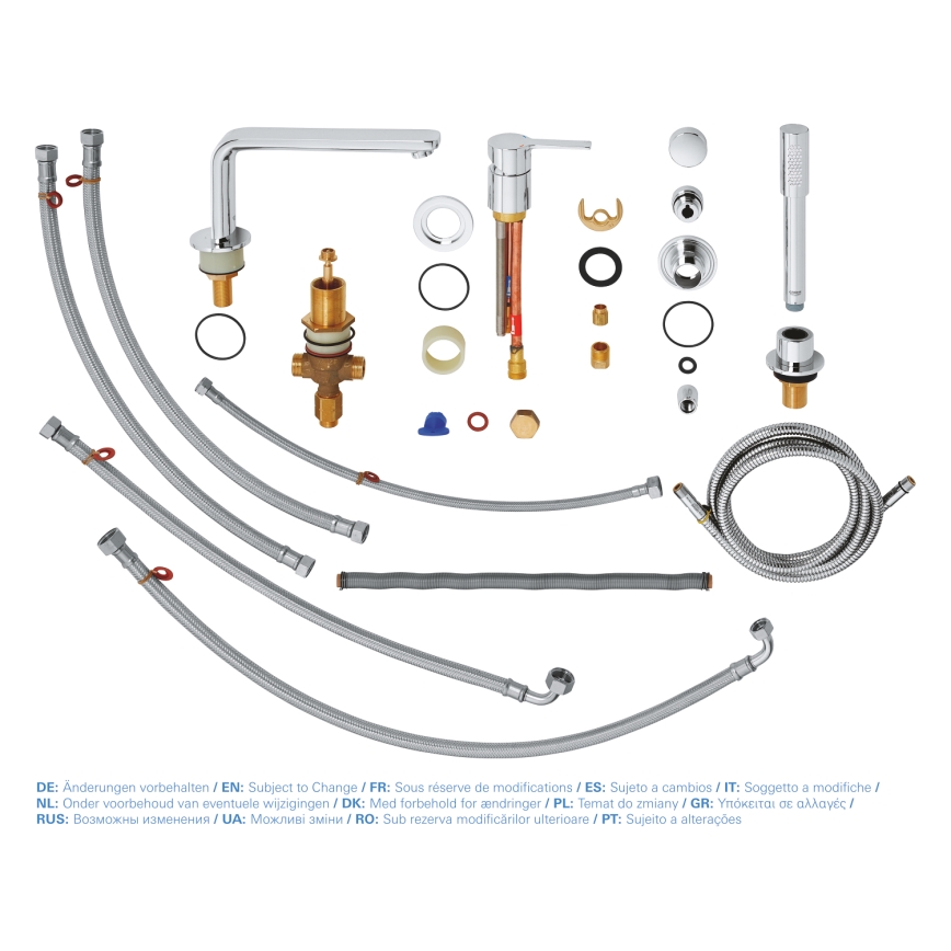 GROHE 19577001 - Keturių skylių vonios maišytuvas LINEARE, blizgus chromas