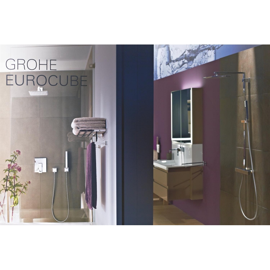 GROHE 19895000 - Praustuvo dviejų angų maišytuvas EUROCUBE 171 mm blizgus chromas