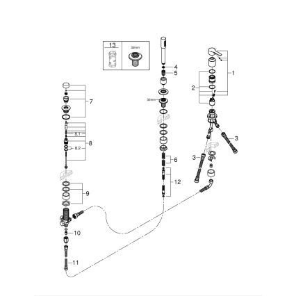 GROHE 19965001 - trijų angų vonios maišytuvas LINEARE, blizgus chromas