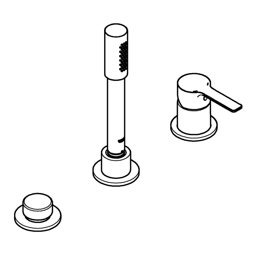 GROHE 19965001 - trijų angų vonios maišytuvas LINEARE, blizgus chromas