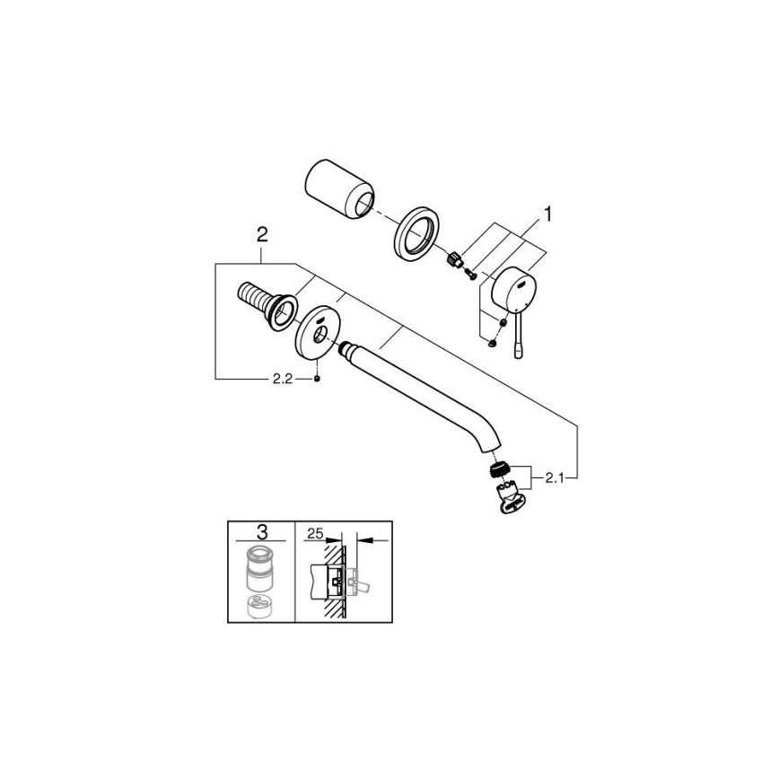 GROHE 19967001 - Praustuvės maišytuvas ESSENCE 110 mm blizgus chromas