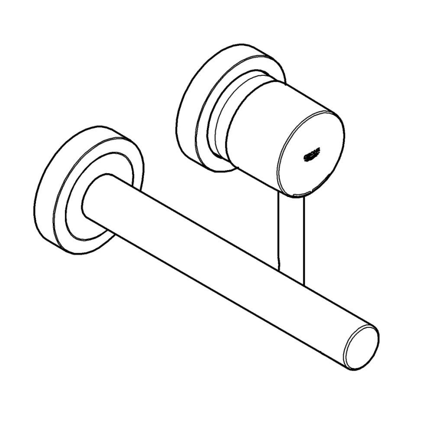 GROHE 19967GL1 - Dviejų angų praustuvo maišytuvas ESSENCE 230 mm auksinis