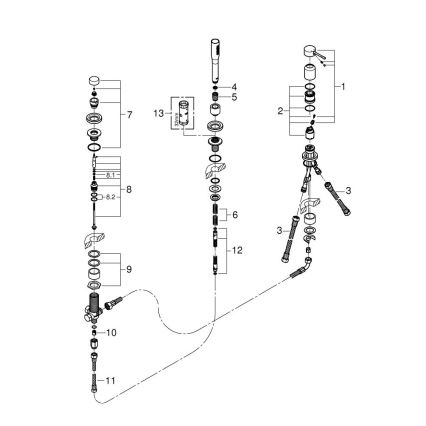 GROHE 19976001 - Trijų skylių vonios maišytuvas ESSENCE, blizgus chromas