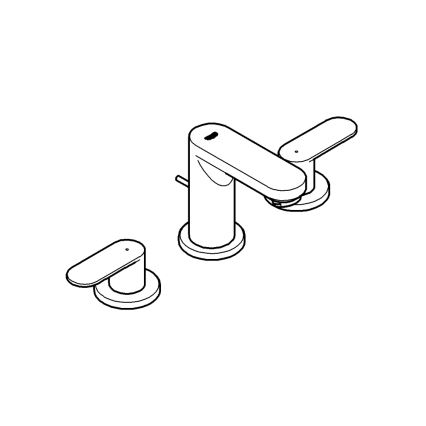 GROHE 20187000 - praustuvo trijų skylių maišytuvas EUROSMART COSMOPOLITAN DN 15 chromuotas