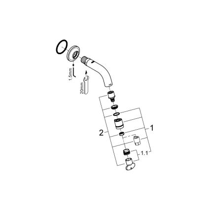 GROHE 20205000 - sieninis vožtuvas UNIVERSAL 106 mm, blizgus chromas