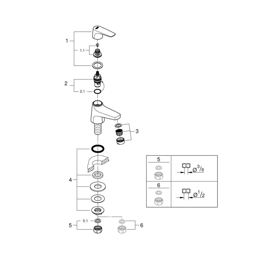 GROHE 20577000 - Stalviršio vožtuvas START FLOW DN 15, blizgus chromas