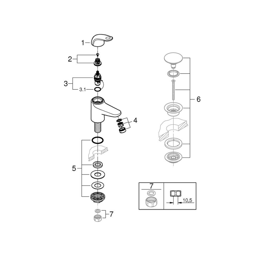 GROHE 20617001 - Stovimo tipo vožtuvas SWIFT, dydis XS, blizgus chromas
