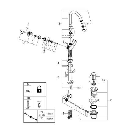 GROHE 21375001 - Praustuvo maišytuvas COSTA L blizgus chromas