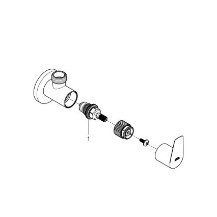 GROHE 22009001 - Kampinis ventilis DN 15, blizgus chromas