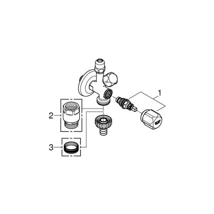 GROHE 22036000 - Kombinuotas kampinis ventilis ORIGINAL WAS® DN 15 blizgus chromas