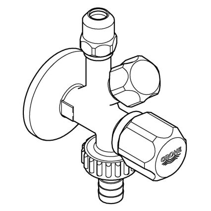 GROHE 22036000 - Kombinuotas kampinis ventilis ORIGINAL WAS® DN 15 blizgus chromas