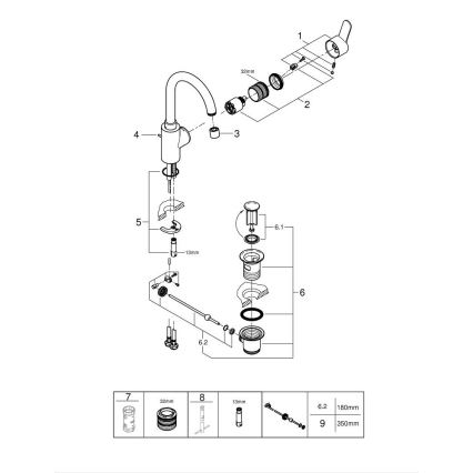 GROHE 23043003 - Praustuvo maišytuvas EUROSTYLE COSMOPOLITAN dydis L chromuotas