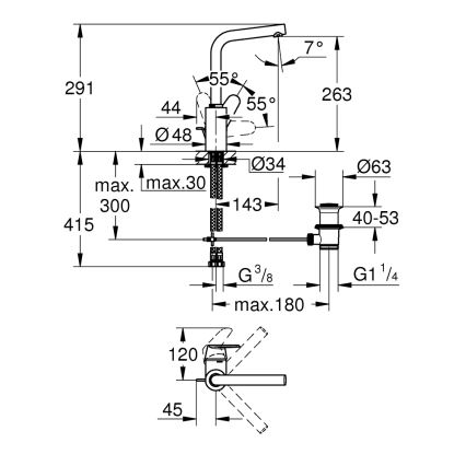 GROHE 23054003 - praustuvo maišytuvas EURODISC COSMOPOLITAN, dydis L, chromuotas