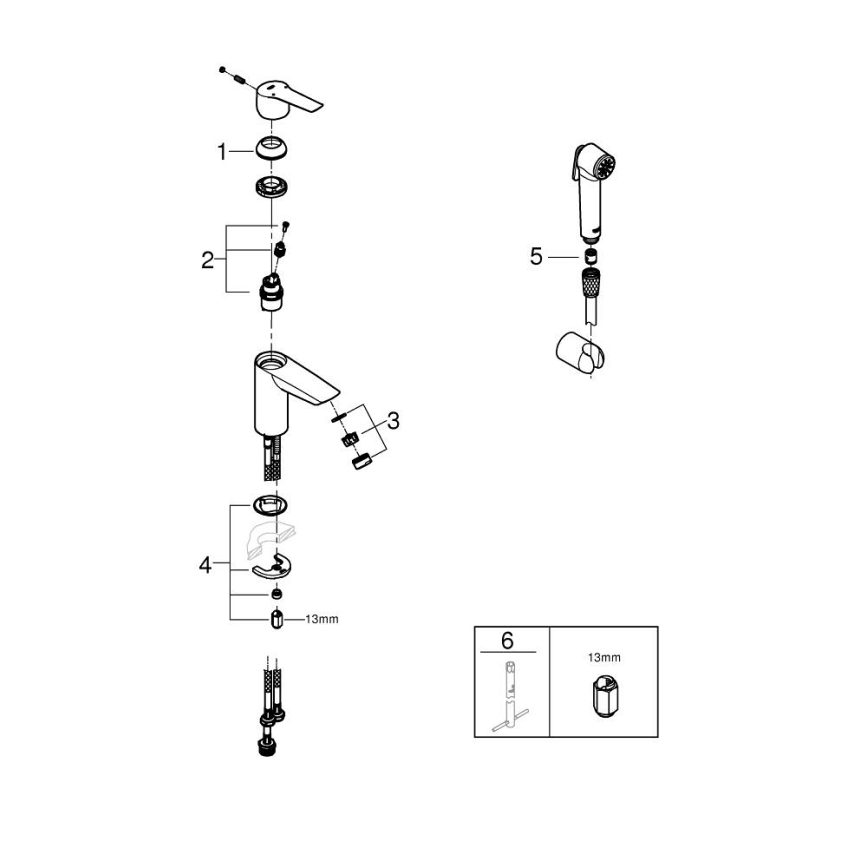 GROHE 23123003 - praustuvo maišytuvas START 165 mm blizgus chromas