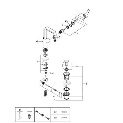 GROHE 23296001 - praustuvo maišytuvas LINEARE, L dydis, blizgus chromas