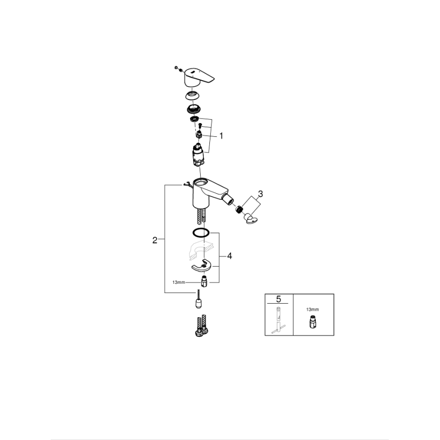 GROHE 23332001 - Bide maišytuvas BAUEDGE, S dydis, blizgus chromas