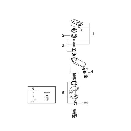 GROHE 23337000 - Praustuvo maišytuvas BAULOOP DN 15 blizgus chromas